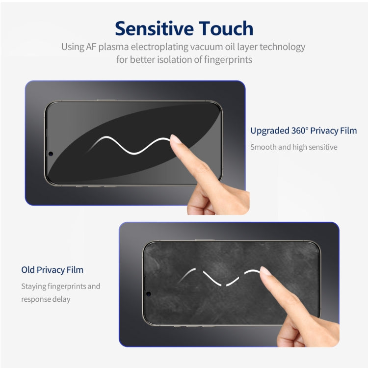 For iPhone 14 Plus 5pcs ENKAY Hat-Prince 360 Degree Anti-peeping Privacy Full Screen Tempered Glass Film