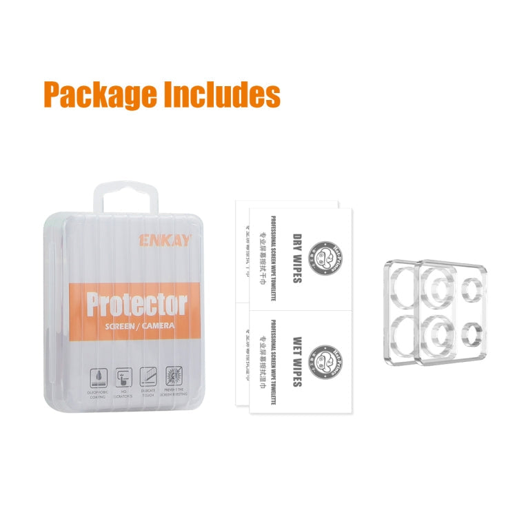 For Xiaomi Redmi Note 13 Pro 5G 2pcs ENKAY Hat-Prince 9H Rear Camera Lens Tempered Glass Film(Transparent)