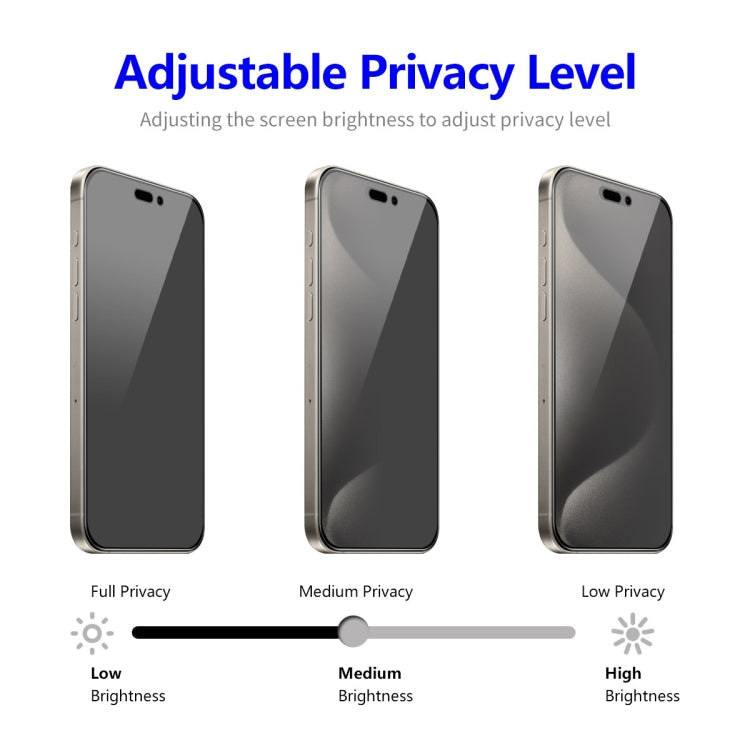 For iPhone 15 Pro ENKAY Easy Install Anti-peeping Privacy Full Screen Tempered Glass Film