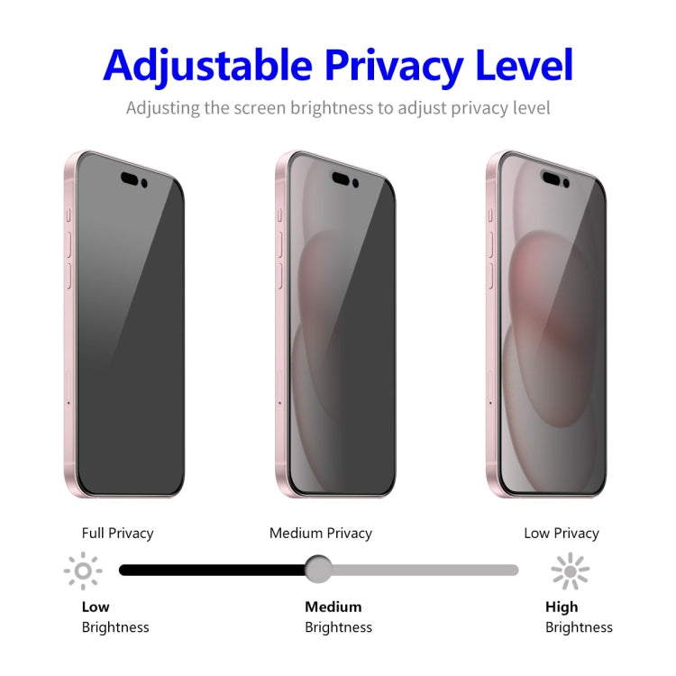 For iPhone 15 ENKAY Easy Install Anti-peeping Privacy Full Screen Tempered Glass Film