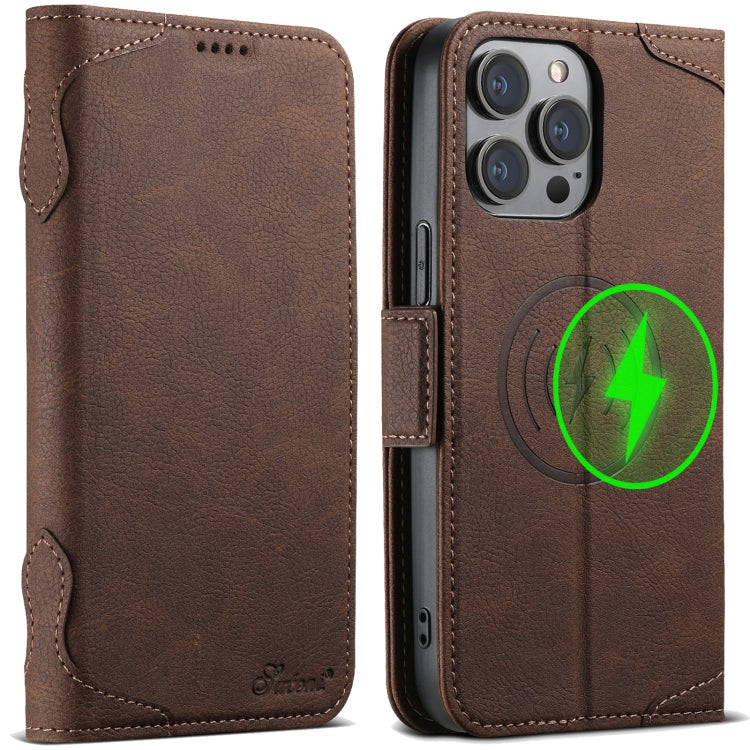 For iPhone 12 / 12 Pro SUTENI J07 Multifunctional Horizontal Flip Magsafe Leather Phone Case(Brown)