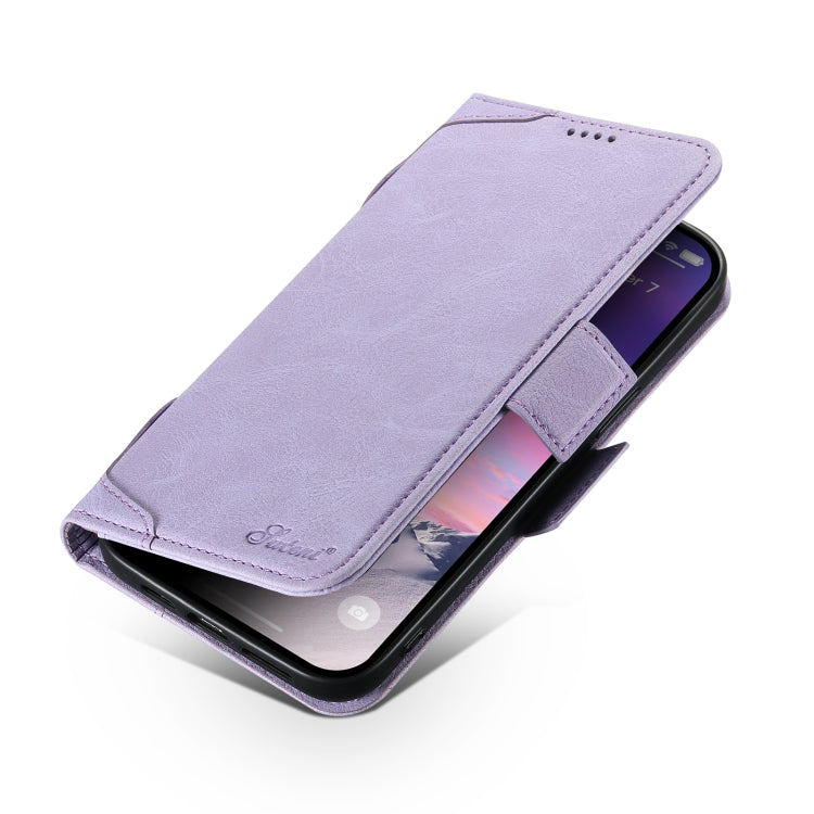 For iPhone 12 Pro Max SUTENI J07 Multifunctional Horizontal Flip Magsafe Leather Phone Case(Purple)