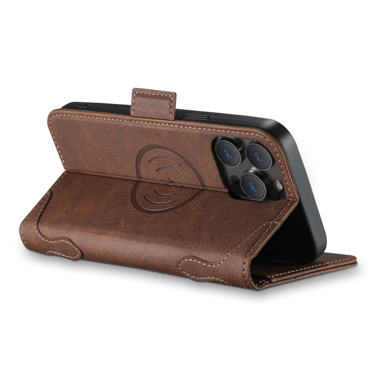 For iPhone 13 Pro Max SUTENI J07 Multifunctional Horizontal Flip Magsafe Leather Phone Case(Brown)