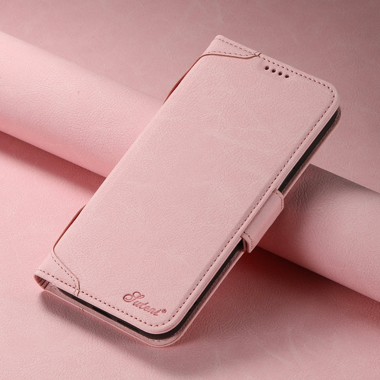 For iPhone 13 Pro Max SUTENI J07 Multifunctional Horizontal Flip Magsafe Leather Phone Case(Pink)