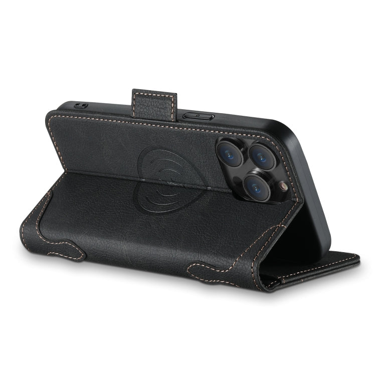 For iPhone 14 SUTENI J07 Multifunctional Horizontal Flip Magsafe Leather Phone Case(Black)