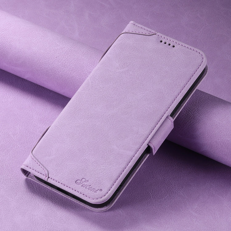 For iPhone 14 Plus SUTENI J07 Multifunctional Horizontal Flip Magsafe Leather Phone Case(Purple)