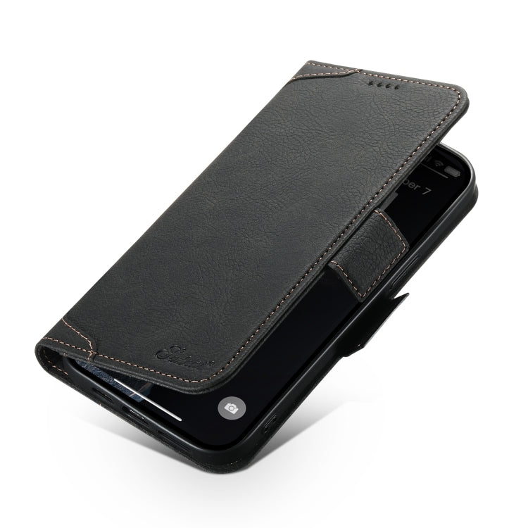 For iPhone 15 Plus SUTENI J07 Multifunctional Horizontal Flip Magsafe Leather Phone Case(Black)