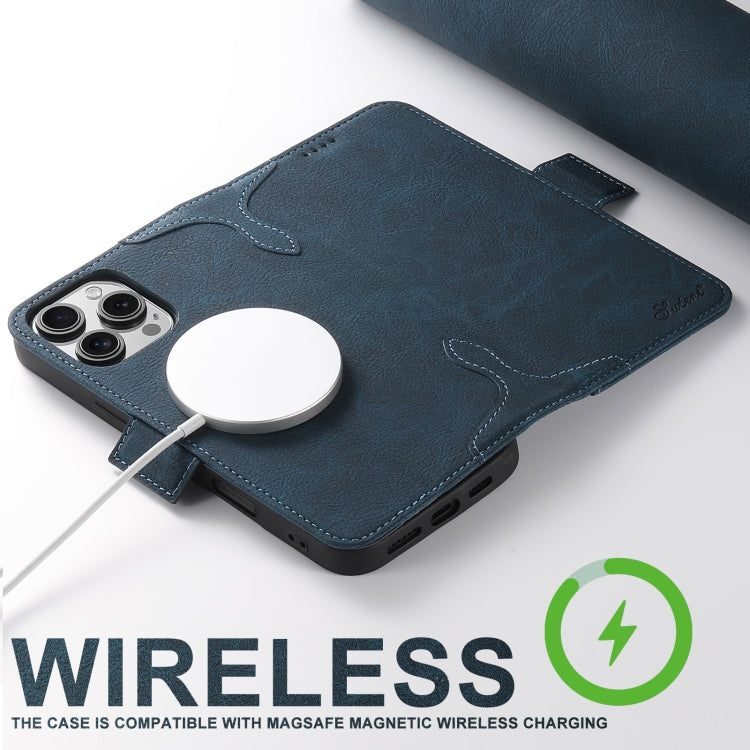 For iPhone 16 SUTENI J07 Multifunctional Horizontal Flip Magsafe Leather Phone Case(Blue)