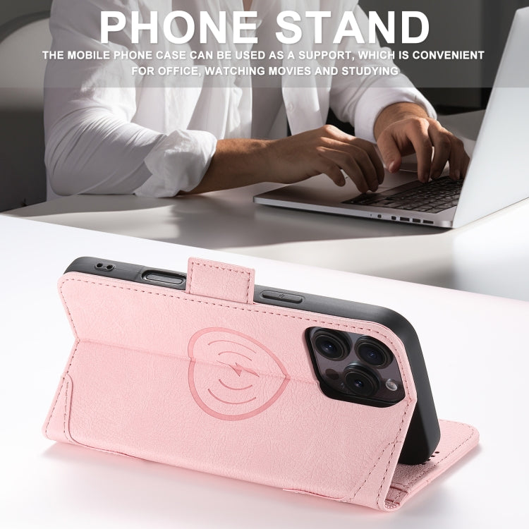 For iPhone 16 SUTENI J07 Multifunctional Horizontal Flip Magsafe Leather Phone Case(Pink)