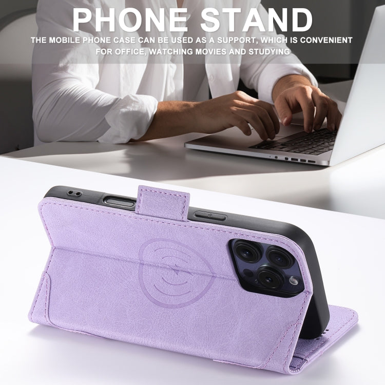 For iPhone 16 SUTENI J07 Multifunctional Horizontal Flip Magsafe Leather Phone Case(Purple)