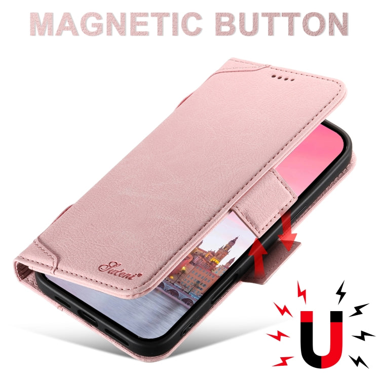 For iPhone 16 Plus SUTENI J07 Multifunctional Horizontal Flip Magsafe Leather Phone Case(Pink)