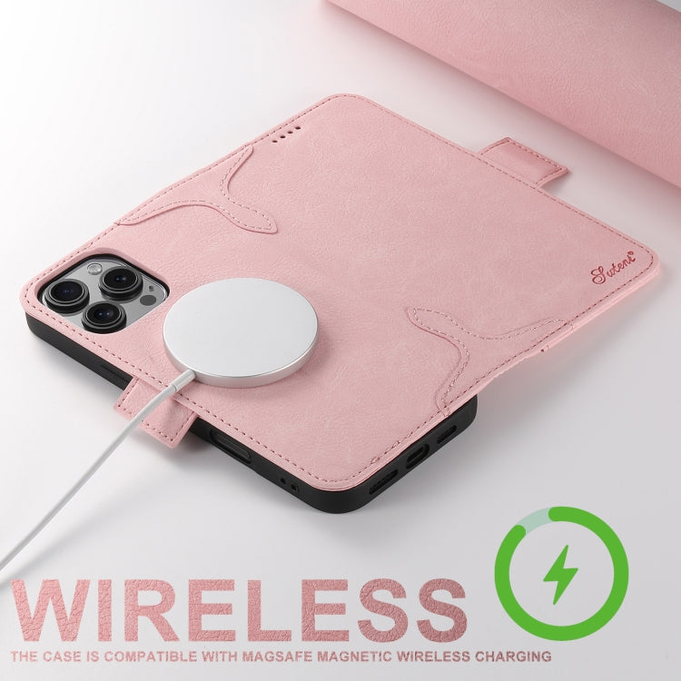 For iPhone 16 Plus SUTENI J07 Multifunctional Horizontal Flip Magsafe Leather Phone Case(Pink)