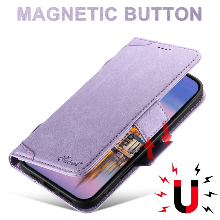 For iPhone 16 Plus SUTENI J07 Multifunctional Horizontal Flip Magsafe Leather Phone Case(Purple)