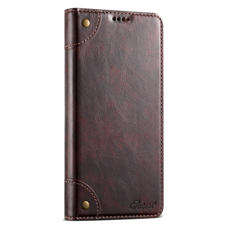 For Samsung Galaxy S23 Ultra 5G Suteni Baroque Calf Texture Buckle Wallet Leather Phone Case(Brown)
