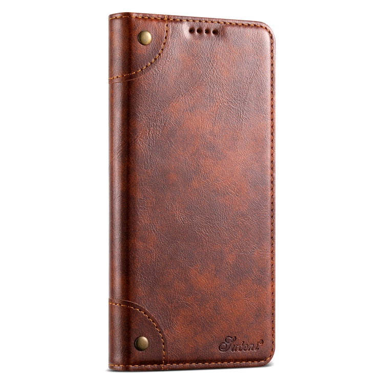 For Samsung Galaxy S22 5G Suteni Baroque Calf Texture Buckle Wallet Leather Phone Case(Khaki)