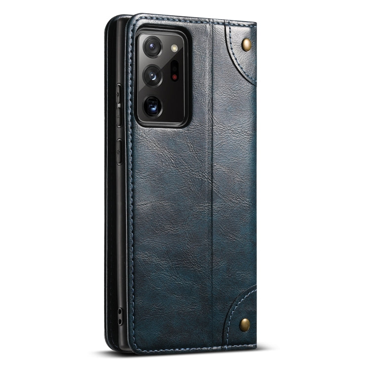 For Samsung Galaxy Note20 Ultra Suteni Baroque Calf Texture Buckle Wallet Leather Phone Case(Blue)