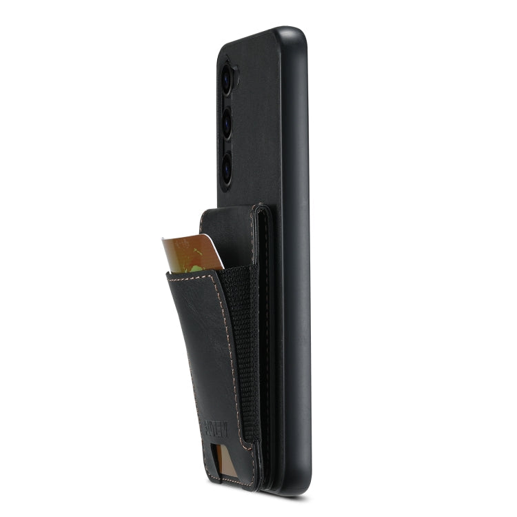 For Samsung Galaxy S24+ 5G Suteni H03 Oil Wax Leather Wallet Stand Back Phone Case(Black)