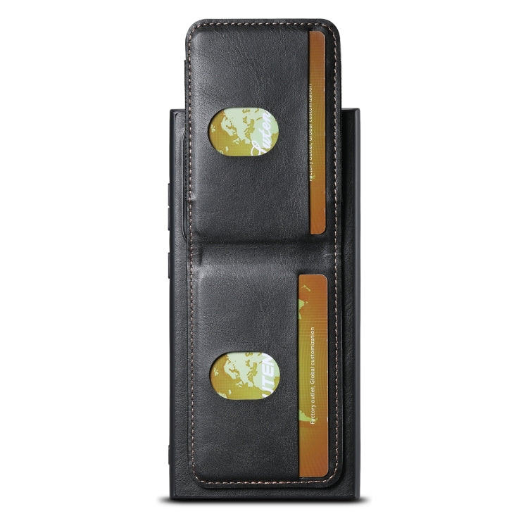 For Samsung Galaxy S23 Ultra 5G Suteni H03 Oil Wax Leather Wallet Stand Back Phone Case(Black)