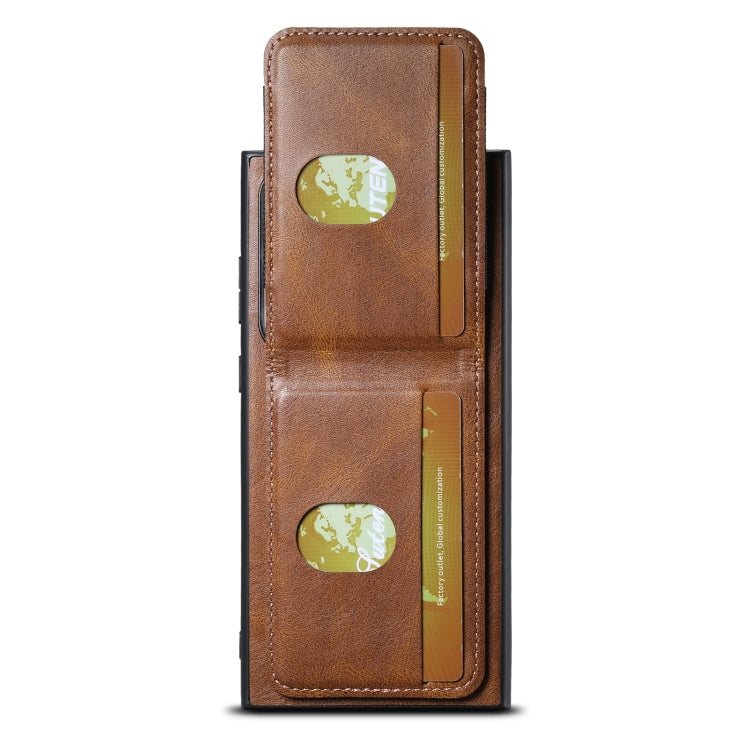For Samsung Galaxy S23 Ultra 5G Suteni H03 Oil Wax Leather Wallet Stand Back Phone Case(Brown)