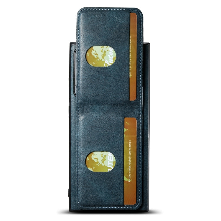 For Samsung Galaxy Note20 Ultra 5G Suteni H03 Oil Wax Leather Wallet Stand Back Phone Case(Blue)