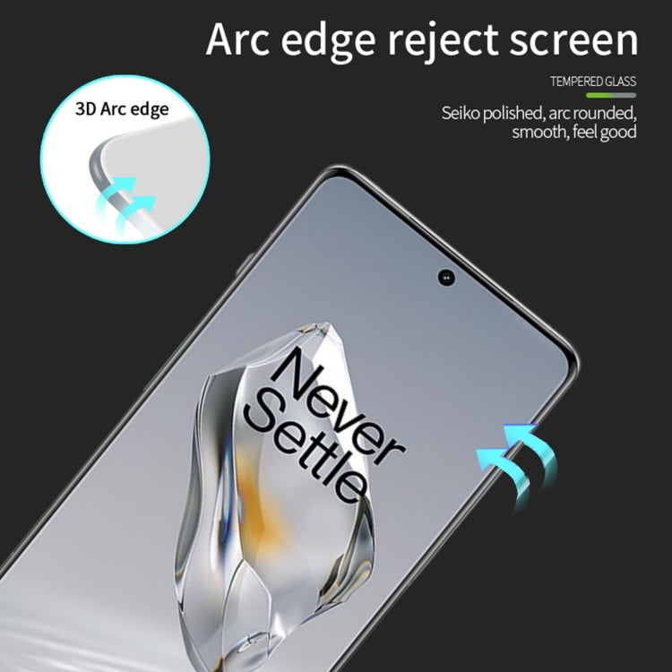 For OnePlus 12 PINWUYO 9H 3D Hot Bending Tempered Glass Film(Black)