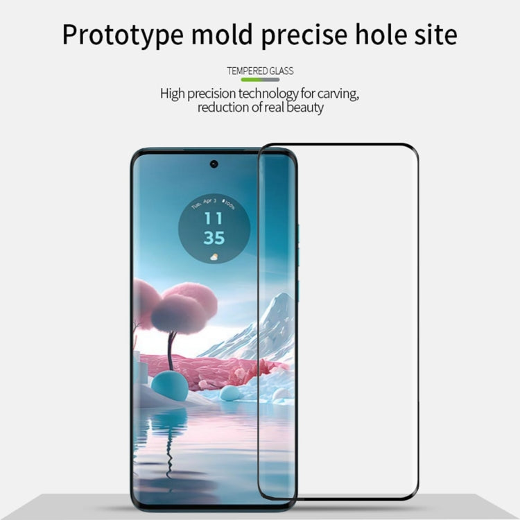 For Motorola Moto Edge 40 Neo PINWUYO 9H 3D Hot Bending Tempered Glass Film(Black)