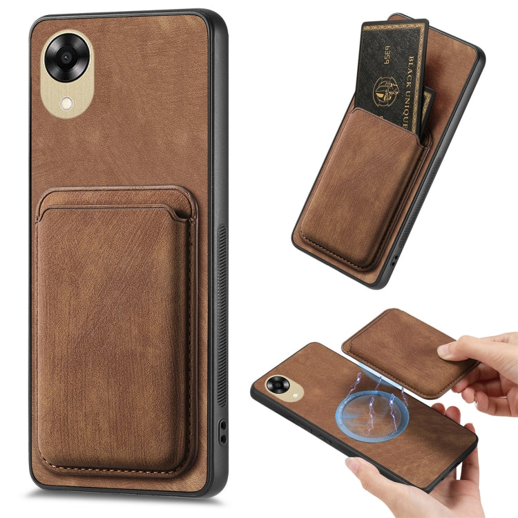Retro Leather Card Bag Magnetic Phone Case, For OPPO Reno9 Pro+ 5G, For OPPO A17K, For OPPO A17, For OPPO A57 4G