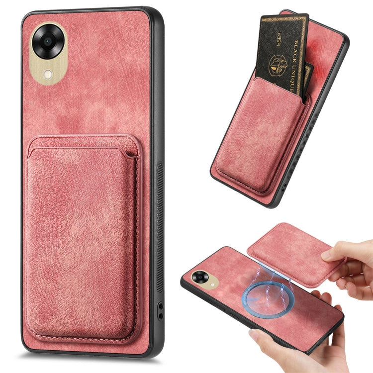 Retro Leather Card Bag Magnetic Phone Case, For OPPO Reno9 Pro+ 5G, For OPPO A17K, For OPPO A17, For OPPO A57 4G