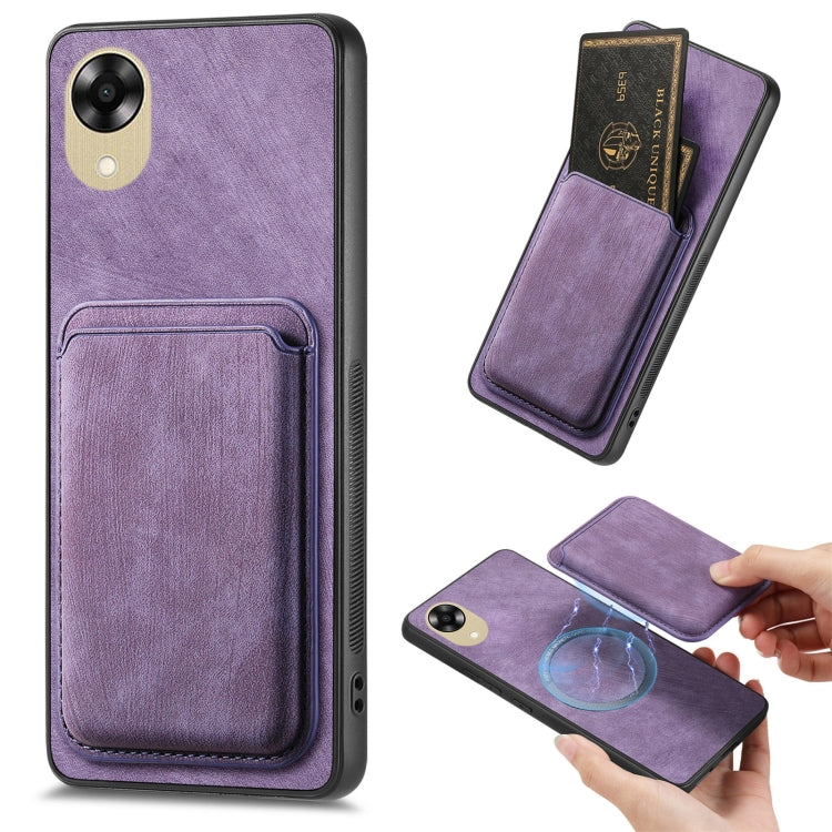 Retro Leather Card Bag Magnetic Phone Case, For OPPO Reno9 Pro+ 5G, For OPPO A17K, For OPPO A17, For OPPO A57 4G