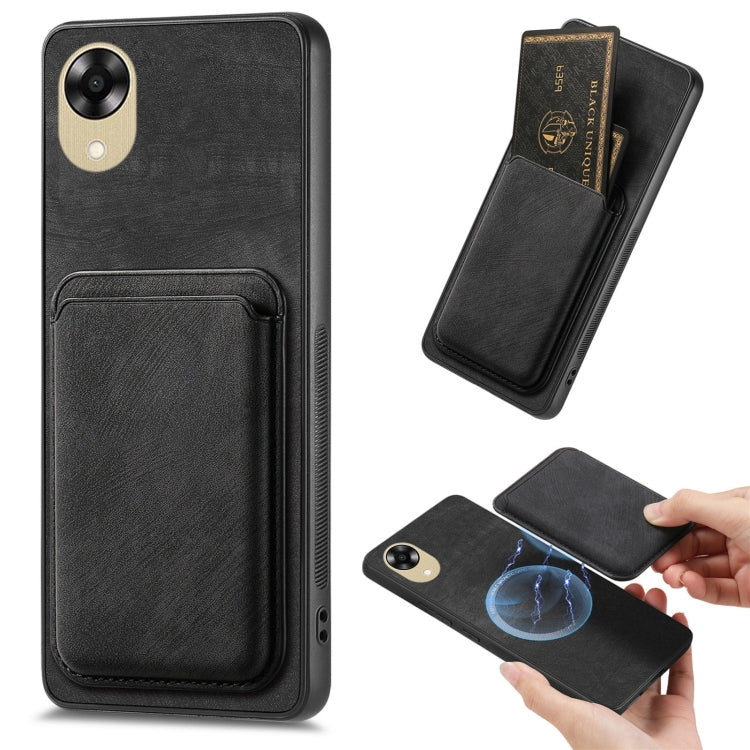 Retro Leather Card Bag Magnetic Phone Case, For OPPO Reno9 Pro+ 5G, For OPPO A17K, For OPPO A17, For OPPO A57 4G