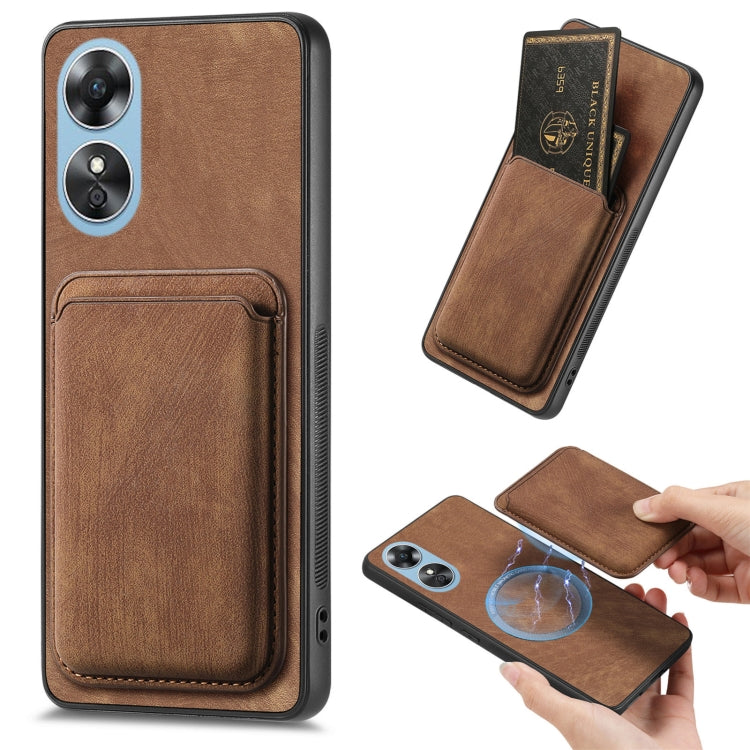 Retro Leather Card Bag Magnetic Phone Case, For OPPO Reno9 Pro+ 5G, For OPPO A17K, For OPPO A17, For OPPO A57 4G