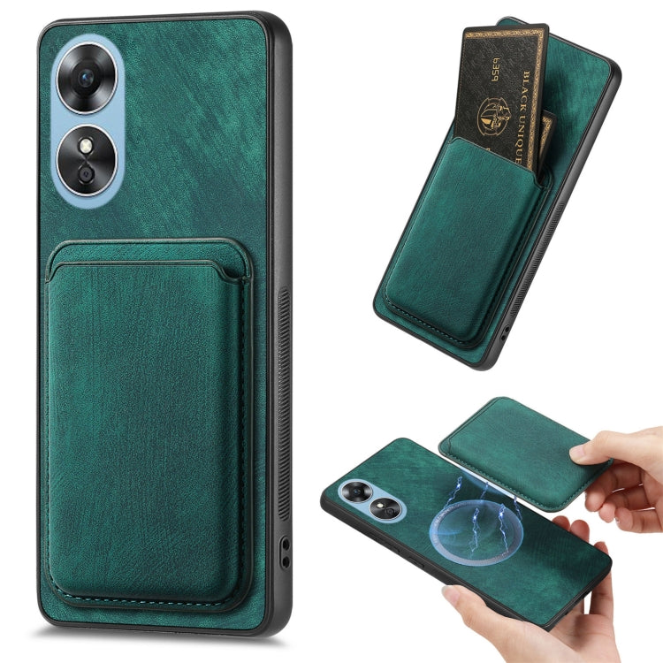 Retro Leather Card Bag Magnetic Phone Case, For OPPO Reno9 Pro+ 5G, For OPPO A17K, For OPPO A17, For OPPO A57 4G
