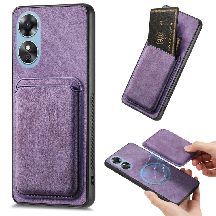 Retro Leather Card Bag Magnetic Phone Case, For OPPO Reno9 Pro+ 5G, For OPPO A17K, For OPPO A17, For OPPO A57 4G