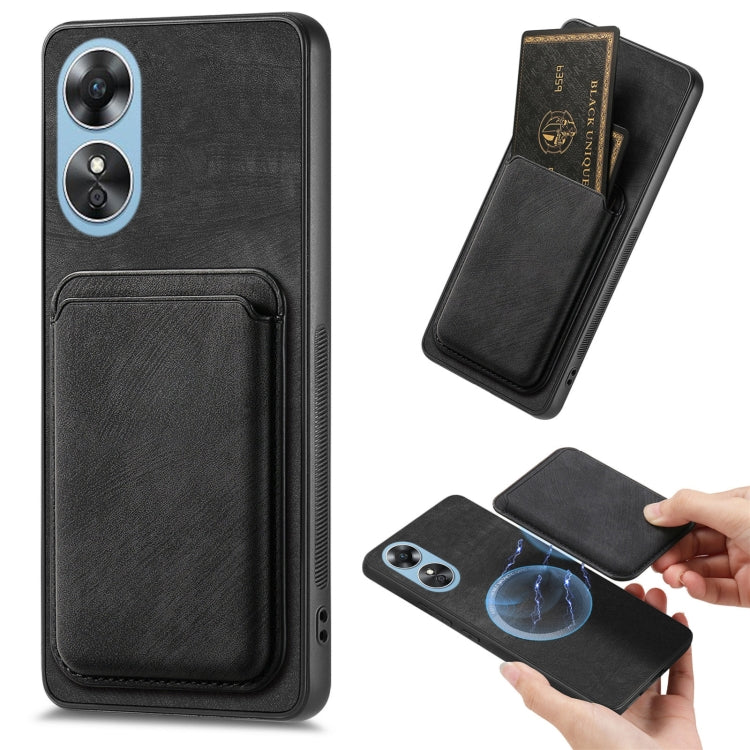 Retro Leather Card Bag Magnetic Phone Case, For OPPO Reno9 Pro+ 5G, For OPPO A17K, For OPPO A17, For OPPO A57 4G