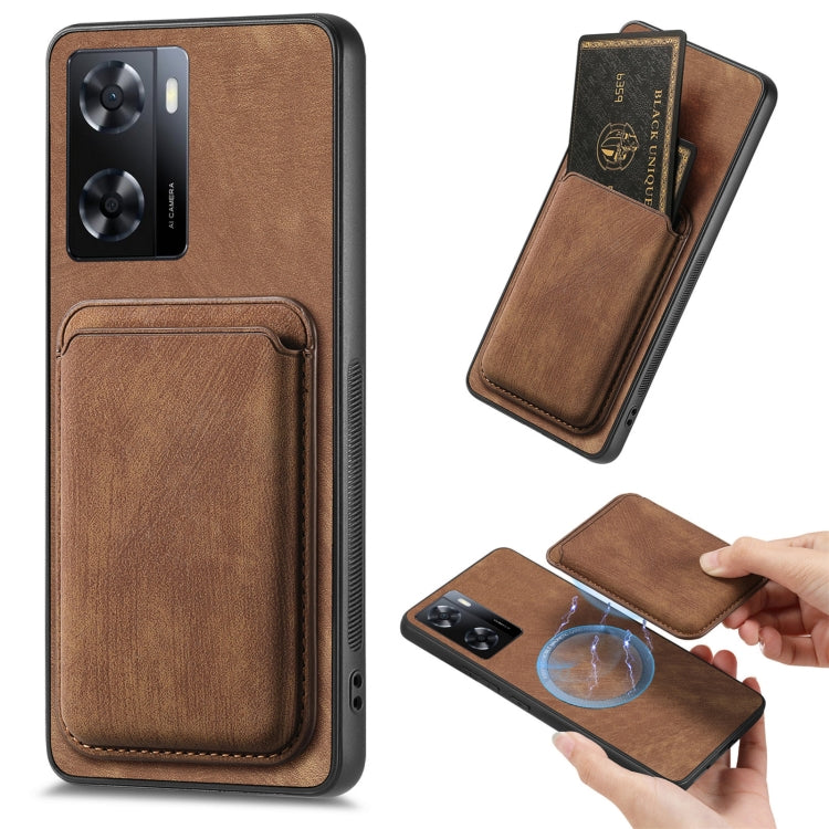 Retro Leather Card Bag Magnetic Phone Case, For OPPO Reno9 Pro+ 5G, For OPPO A17K, For OPPO A17, For OPPO A57 4G