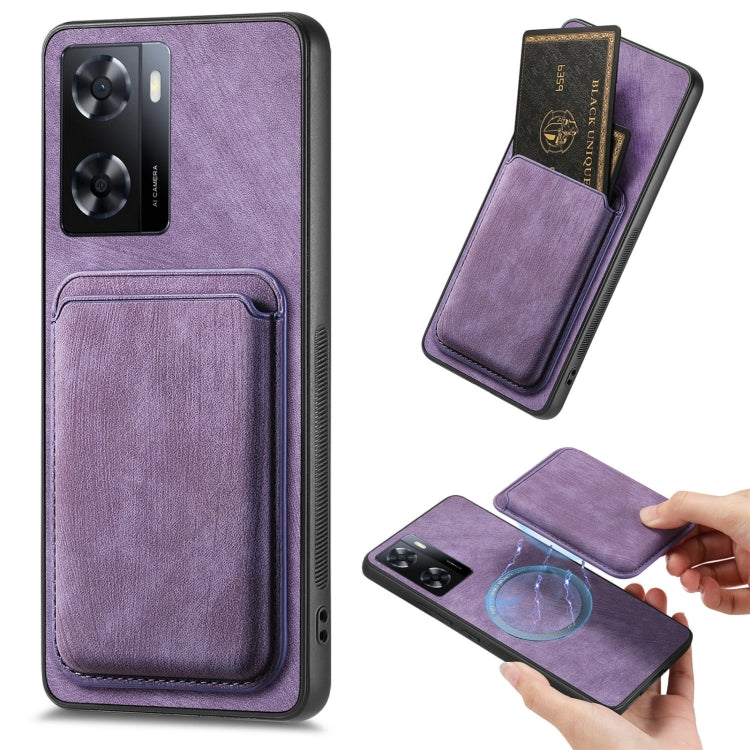 Retro Leather Card Bag Magnetic Phone Case, For OPPO Reno9 Pro+ 5G, For OPPO A17K, For OPPO A17, For OPPO A57 4G