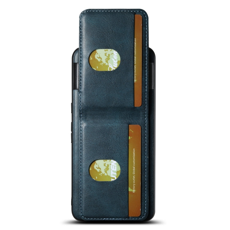 For Google Pixel 8a Suteni H03 Oil Wax Leather Wallet Stand Back Phone Case(Blue)