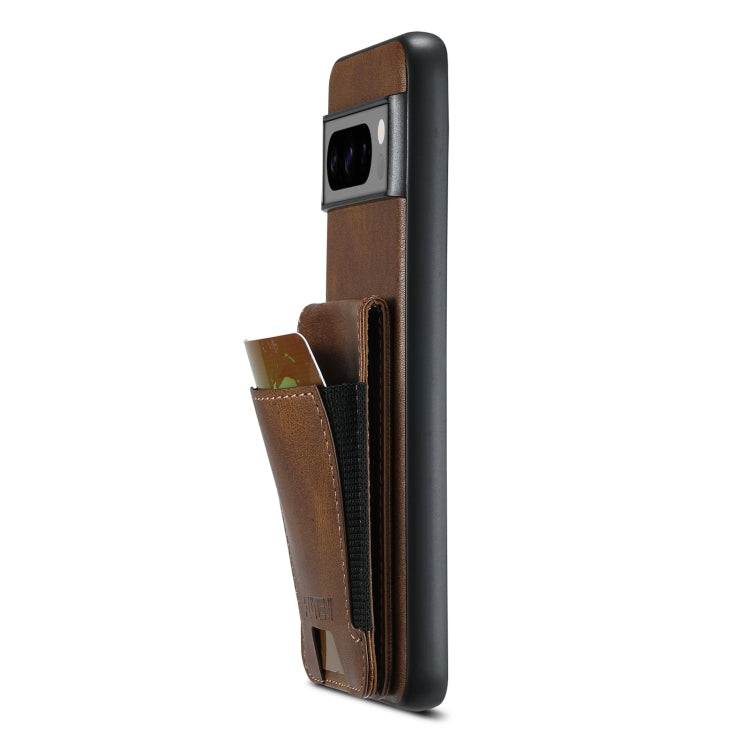 For Google Pixel 6 Suteni H03 Oil Wax Leather Wallet Stand Back Phone Case(Brown)