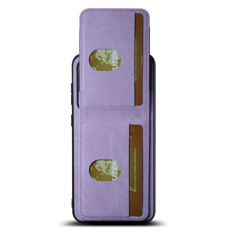 For Samsuny Galaxy S22+ 5G Suteni H03 Litchi Leather Card Bag Stand Back Phone Case(Purple)