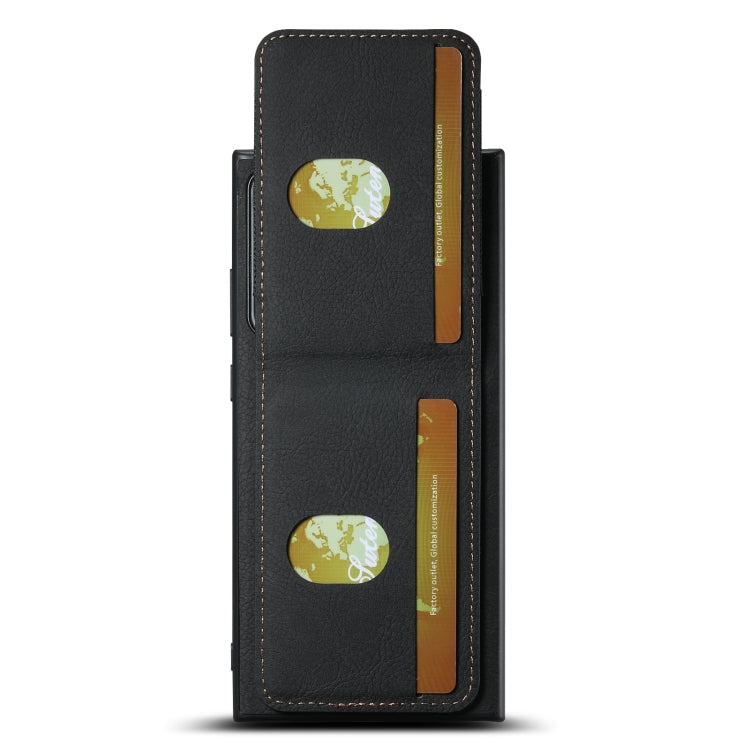 For Samsuny Galaxy Note20 Ultra 5G Suteni H03 Litchi Leather Card Bag Stand Back Phone Case(Black)