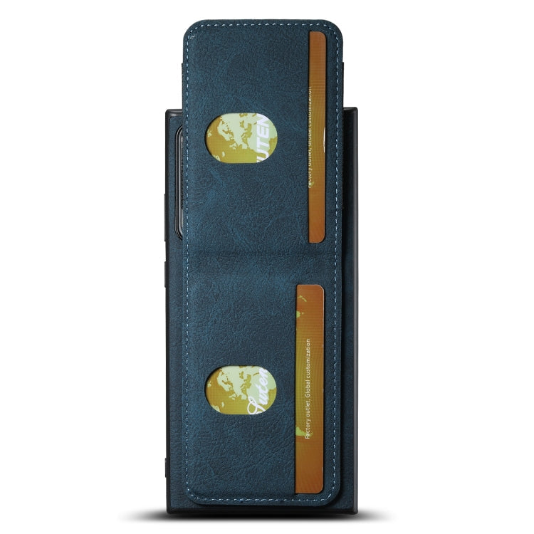 For Samsuny Galaxy Note20 Ultra 5G Suteni H03 Litchi Leather Card Bag Stand Back Phone Case(Blue)