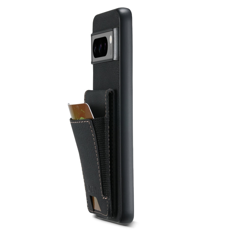 For Google Pixel 8 Pro Suteni H03 Litchi Leather Card Bag Stand Back Phone Case(Black)