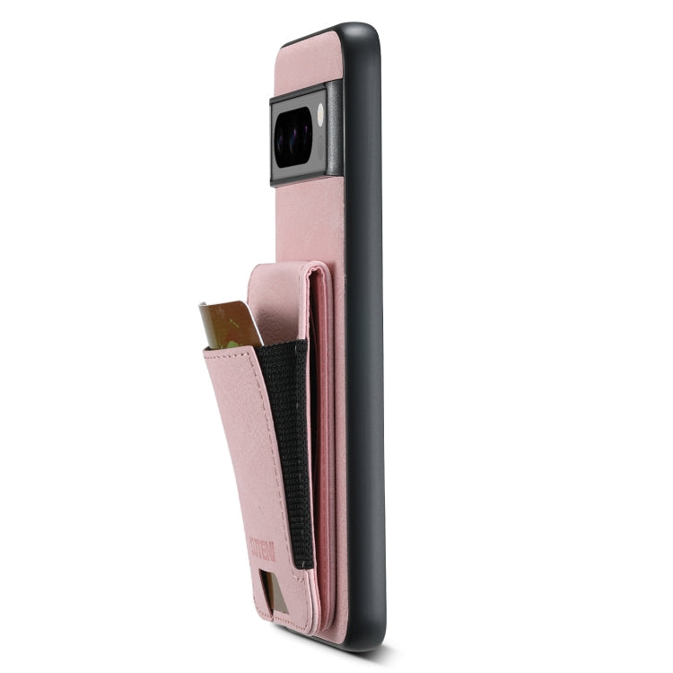 For Google Pixel 7 Pro Suteni H03 Litchi Leather Card Bag Stand Back Phone Case(Pink)