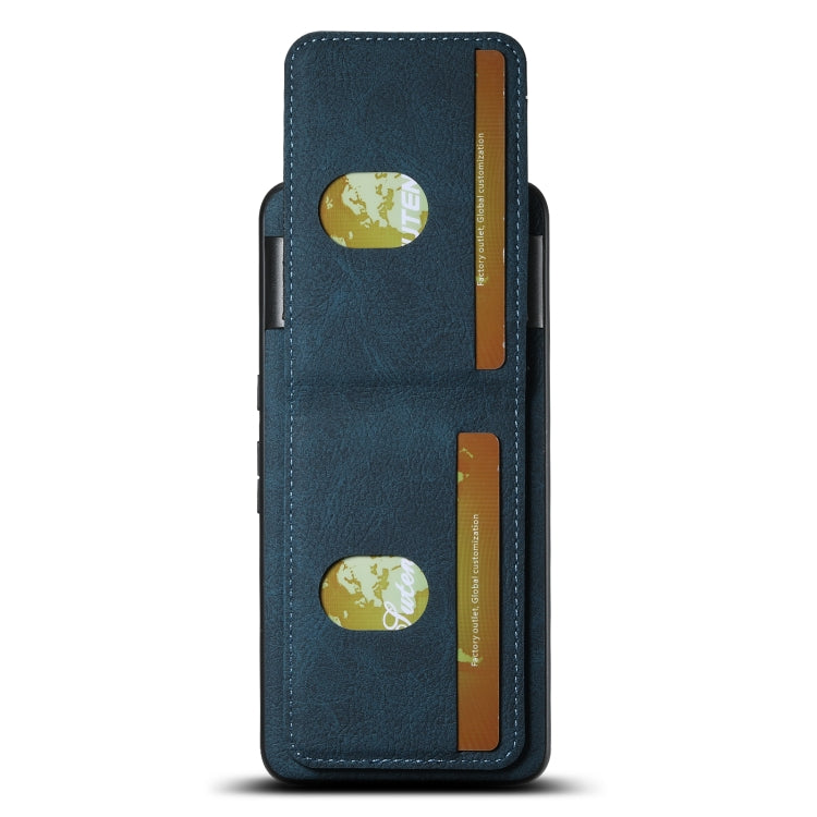 For Google Pixel 6 Pro Suteni H03 Litchi Leather Card Bag Stand Back Phone Case(Blue)