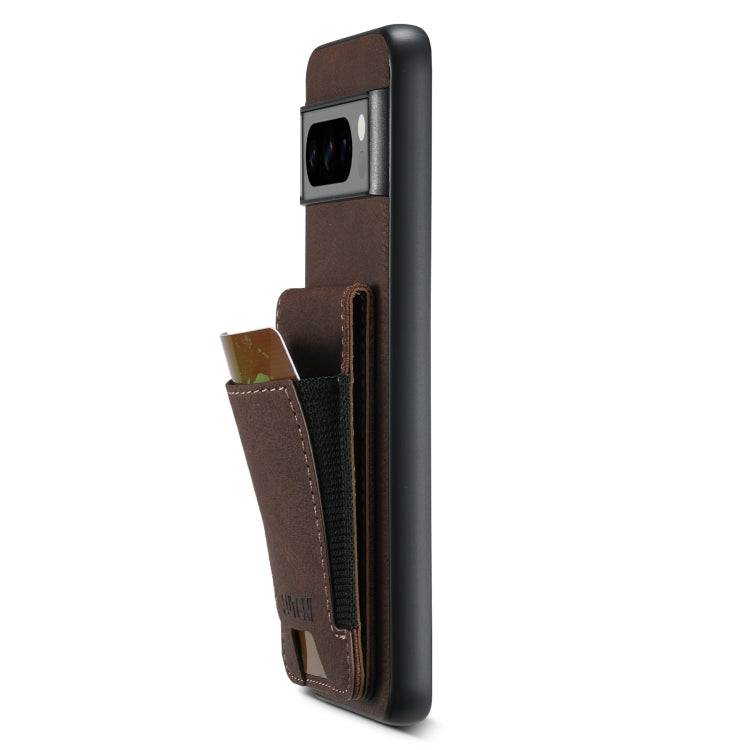 For Google Pixel 6 Suteni H03 Litchi Leather Card Bag Stand Back Phone Case(Brown)