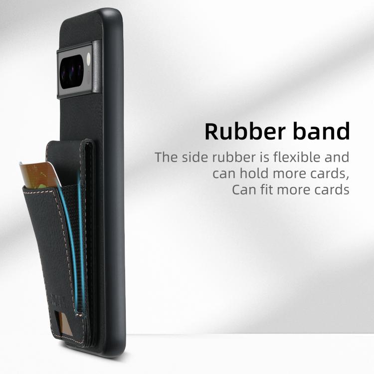 For Google Pixel 9 Pro XL Suteni H03 Litchi Leather Card Bag Stand Back Phone Case(Black)