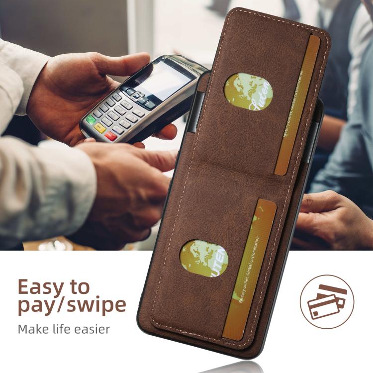 For Google Pixel 9 Pro Suteni H03 Litchi Leather Card Bag Stand Back Phone Case(Brown)