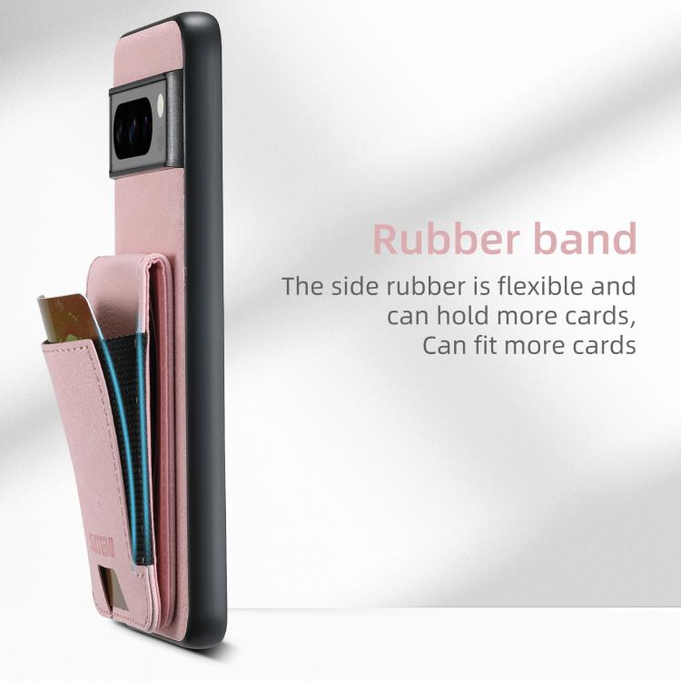 For Google Pixel 10 Suteni H03 Litchi Leather Card Bag Stand Back Phone Case(Pink)