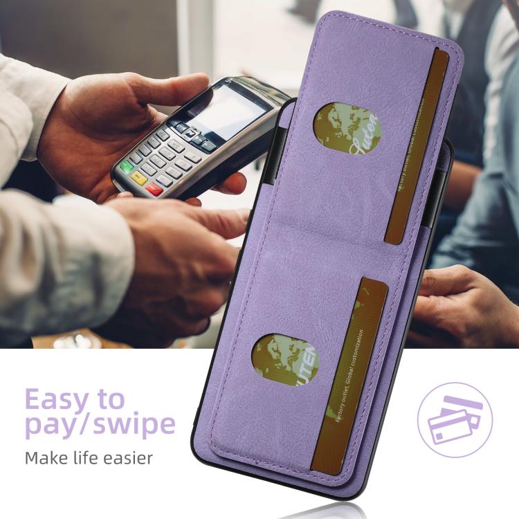 For Google Pixel 10 Pro Suteni H03 Litchi Leather Card Bag Stand Back Phone Case(Purple)