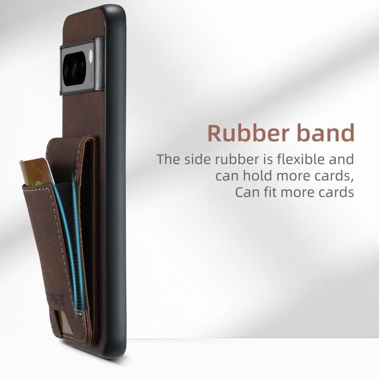 For Google Pixel 10 Pro XL Suteni H03 Litchi Leather Card Bag Stand Back Phone Case(Brown)